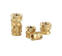 Tuercas de latón moleteadas, Juego de calor métrico de latón Tuercas de inserción moleteadas Doradas M2-M6 Longitudes 2,5-4,5 mm Paquete de 50(Length 4.5mm,M2xOD4.0 (50Pcs))