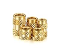 Tuercas de latón moleteadas, Tuercas de inserción moleteadas métricas de latón, fusión en caliente, M2 a M8, 3-10mm, paquete de 50(Length 10mm 50pcs,M3 (OD4.5mm))