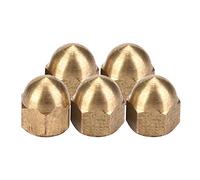 Tuercas de latón, tuercas de tapa de latón, kit de tuerca de bellota de latón M3-M12, juego de tuercas hexagonales de cabeza de cúpula para neumáticos y ejes (M4 (20 unidades)