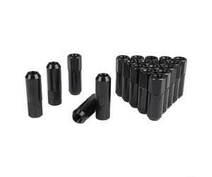 Tuercas de llanta de aluminio negro M12x1.5 para Ford para mazda 20pcs | Diseño de perfil delgado, elimina la necesidad de una estética extra y elegante para ruedas de aleación personalizadas