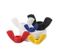 Tuercas de mariposa de nailon de plástico, M3, M4, M5, M6, M8, M10, M12, color negro, blanco, rojo, azul y amarillo(Wit,M10-5pcs)