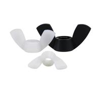 Tuercas de mariposa Tuercas de nailon blancas y negras Tuerca de lingote de plástico(M3-30pcs-Black)