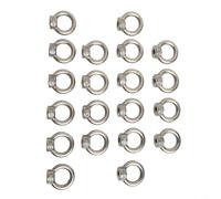Tuercas de ojo de elevación M6 20 piezas de acero inoxidable 304 hembra roscado anillo tuerca resistente cierre de elevación para ingeniería de hardware de elevación industrial (M6)
