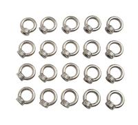 Tuercas de ojo de elevación M6 hembra roscadas para tuercas de anillo de acero inoxidable 304, 20 unidades, resistente a la corrosión, acabado suave, cierre hexagonal para maquinaria de elevación