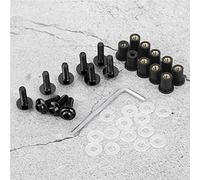 Tuercas de Perno, Partes del Cuerpo de Powersports, 10 Piezas de Pernos de Parabrisas de Motocicleta Arandelas de Tuerca Kit de Montaje de Carenado de Motocicleta Universal Negro (Negro)