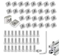 Tuercas de ranura 60 unidades, M5 T, tuerca en T de acero al carbono, tornillos hexagonales con llave, para perfil de aluminio, riel guía