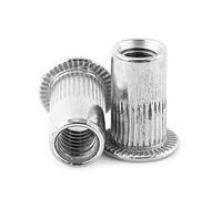 Tuercas de Remache Ciego 20 Unidades, Acero Inoxidable 304 M3 M4 M5 M6 M8, Cabeza Plana Plateado para Sujetadores y Reparación de Herramientas