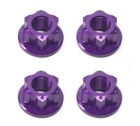 Tuercas de rueda de pista MTB, 4 piezas M10x1.0, pernos de cubo de bicicleta para ejes traseros de liberación no rápida, adecuados para bicicletas plegables Fixie, componentes de ciclismo (morado)