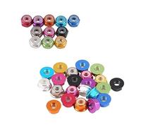 Tuercas de seguridad, 10 unidades de tuercas autoblocantes nylon M2 - M6 en azul, rojo, naranja, morado, verde, dorado, plateado, gris y negro(Green-M2)
