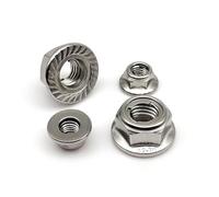 tuercas de seguridad, 2 uds M4 M5 M6 M8 M10 M12 304 A2-70 acero inoxidable tipo de torsión predominante brida inserción Metal hexagonal tuerca autoblocante(M6 serrated bottom)