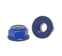 Tuercas de seguridad de nailon con brida de aluminio anodizado de colores, autoblocantes, M2, M2.5, M3, M4, M5, M6 y M8 para tornillos hexagonales, 2 a 8 unidades(Deep blue,M2 (8Pcs))