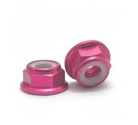 Tuercas de seguridad de nailon con brida de aluminio anodizado de colores, autoblocantes, M2, M2.5, M3, M4, M5, M6 y M8 para tornillos hexagonales, 2 a 8 unidades(Pink,M4 (8Pcs))