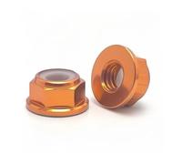 Tuercas de seguridad de nailon con brida de aluminio anodizado de colores, autoblocantes, M2, M2.5, M3, M4, M5, M6 y M8 para tornillos hexagonales, 2 a 8 unidades(Orange,M3 (8Pcs))