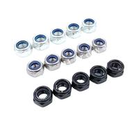 Tuercas de seguridad de nailon hexagonales de acero inoxidable DIN985 Multicolor M2-M27 1-50 piezas(Black Zinc,M7 20pcs)