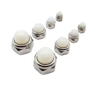 Tuercas de seguridad hexagonales de acero inoxidable con tapas de nailon metálico M4-M12-5 piezas de sujetadores de cabeza de cúpula de bellota(Nylon Cap,5pcs M8)