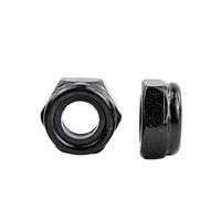 Tuercas de seguridad hexagonales de nailon de 5 a 25 piezas, 4 M12, acero inoxidable, negro, autoblocantes(Black plated steel,M4 25pcs)