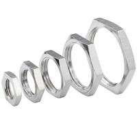 Tuercas de seguridad hexagonales finas, Tuercas hexagonales de media cerradura métricas acero inoxidable 304, 10 piezas, varios tamaños, color plateado(M50x1.5)