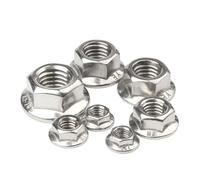 tuercas de seguridad, Hexágono s M3 M4 M5 M6 M8 M10 M12 M16 M20 304 Tuerca de bloqueo automática dentada acero inoxidable DIN6923 Spinlock dentado(M3 X 50pcs)