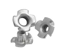 tuercas de tipo T, 10PCS Zinc Plated Carbon Steel Four Claws Prongs Knock In Wood Captive Nut Insert M2 M4 M5 M6 M8 M10 M12 1/4-20(M3)