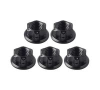 Tuercas de titanio for brida hexagonal, tuerca de seguridad for eje trasero de bicicleta y motocicleta, tuercas de titanio for brida hexagonal.(5pcs Black,M12 Pitch1.5mm)