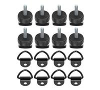 Tuercas de tornillo de pulgada de fijación de contracción rápida, pernos superiores rígidos de aluminio con 8 anillos de tracción para Bronco 2dr 4dr 2021 y superior, 8 piezas (Negro)