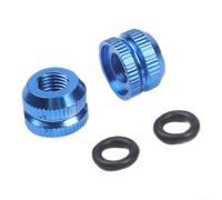 Tuercas de válvula de bicicleta de aluminio para estanqueidad del tubo interior, tuerca de bloqueo de diseño largo con anillo de sellado para reemplazo de rueda de bicicleta MTB de carretera (par