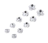 Tuercas en T de 4 Puntas de Acero al Carbono - 90 Uds. Tuercas de Garra Automática para Muebles de Madera M3-M4-M5-M6-M8