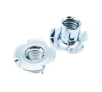 Tuercas en T de cuatro garras de 2/10/20 piezas, tuercas de inserción con puntas de acero engrosadas M4-M12 for muebles de madera, gabinete, marco de sofá cama(10pcs M6x12mm)