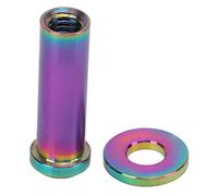 Tuercas fijas con abrazadera C para bicicleta, revestimiento de PVD de 25mm, coloración, Tuercas de freno de bicicleta ligeras con reducción de peso (Vistosa)