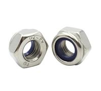 Tuercas Hexagonales 50-5 uds 304 tuerca hexagonal antideslizante de nailon de acero inoxidable autoblocante antiaflojamiento M2 M2.5 M3 M3.5 M4 M5 M6 M8 M10 M12 M14 M16(M14 (5pcs))