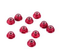 Tuercas Hexagonales Autoblocantes 10 PCS M2 Tuerca de Aluminio CNC con Bridas Nylon Tuerca Autoblocante Tuercas Metal Rojo