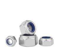 Tuercas hexagonales autoblocantes de nailon con rosca izquierda M3 M4 M5 M6 M8 M10 M12 Tuerca antideslizante autoblocante de acero inoxidable 304(Quantity 50pcs,M12)