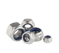 Tuercas hexagonales autoblocantes de nailon de acero inoxidable 304, 1/5/10/20 unidades, M2, 0,5 M3 M4 M5 M6 M8 M10 M12 M14 M16 M18 M20 M22, DIN985(M16 x1pc)