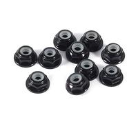 Tuercas Hexagonales Autobloqueantes, 10 Pcs Tuerca CNC de Aluminio Bridas de Nylon Tuerca de Bloqueo Autobloqueo de Tuercas Metálicas (M2 Negro)