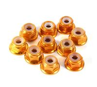 Tuercas Hexagonales Autobloqueantes, 10 Pcs Tuerca CNC de Aluminio Bridas de Nylon Tuerca de Bloqueo Autobloqueo de Tuercas Metálicas (M3 Oro)