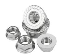 Tuercas hexagonales con brida de acero inoxidable 304/316, tuerca de seguridad giratoria dentada, M2.5 M3 M4 M5 M6 M8 M10 M12 M14 M16 M20(304 Toothed,M6-5pcs)