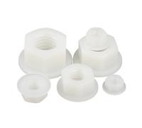 Tuercas hexagonales con reborde, Aislamiento multicolor de nylon la electricidad del calor M3-M12 nuez reborde hexágono(White,M10-20pcs)