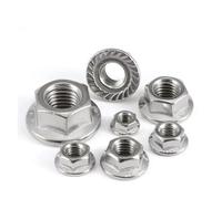 Tuercas hexagonales con reborde dentado, 304 Stainless Steel M3-M12 Serrated Spinlock Flange Hex Lock Nuts DIN6923 1-20pcs(2Pcs,M6)