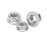 Tuercas hexagonales con reborde dentado, Stainless Steel Hex Head Serrated Flange Lock Nut DIN6923 M3 M12 Pack(M8-(10PCS))