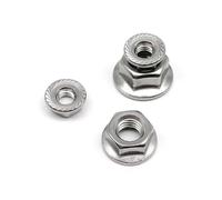 Tuercas hexagonales con reborde dentado, Tuerca de brida dentada DIN6923 con rosca izquierda M4-M12, acero inoxidable 304, paquete 44(10pcs M4)