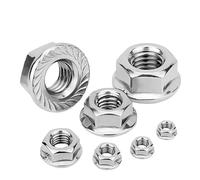 Tuercas hexagonales con reborde, Tuerca con brida hexagonal Tuercas de inserción nailon acero inoxidable 304 M3-M20 198 piezas(M4 x 50pcs)