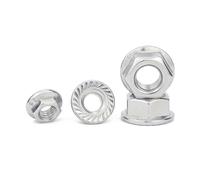 Tuercas hexagonales con reborde, Tuercas con brida Spinlock dentadas, cabeza hexagonal, acero, M3-M12, cincadas en color y blanco(White Zinc Plated,M10(5pcs))