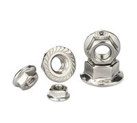 Tuercas hexagonales con reborde, Tuercas con reborde hexagonal de acero inoxidable 304 Tuerca inserción nailon(8-32(10pcs))