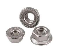 Tuercas hexagonales con reborde, Tuercas con reborde Spinlock dentadas de rosca inversa izquierda acero inoxidable 304 M4-M12(5pcs,M12)