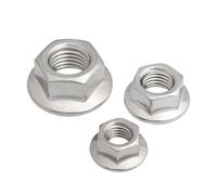 Tuercas hexagonales con reborde, Tuercas serradas hexagonales con reborde de acero inoxidable 316 M3 M4 M5 M6 M8 M10 M12(M5-10pcs)