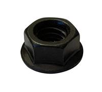 Tuercas hexagonales de brida dentada de 1/4-20, endurecidas HR15N 78/90, zinc negro y horneado (paquete de 50)