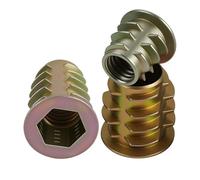Tuercas hexagonales de inserción de aleación de zinc for muebles M4 M5 M6 M8 M10, con rosca hexagonal interna tipo E.(10pcs,M10x20mm)