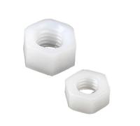Tuercas hexagonales de nailon de plástico, 10/20/50 Uds. M2 M2.5 M3 M4 M5 M6 M8 M10 M12 M14 M16 M18 M20, sujetadores a prueba de vibraciones, color blanco y negro(White Color,M5 (50pcs))