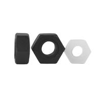 Tuercas hexagonales de nailon de plástico, 2-50 unidades, M2, M2.5, M3, M4, M5, M6, M8, M10, M12, M14, M16, M18, M20, blancas y negras, métricas.(Black,M3 50pcs)