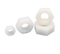 Tuercas hexagonales de nailon, sujetadores de plástico a prueba de vibraciones for electrónica, M2, M3, M4, M5, M6, M8, M10, M12, blanco y negro, 20/50/100 Uds.